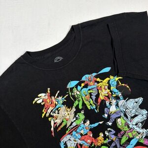 DC Comics Justice League Graphic T Shirt Women's Unisex Black Superhero Tee